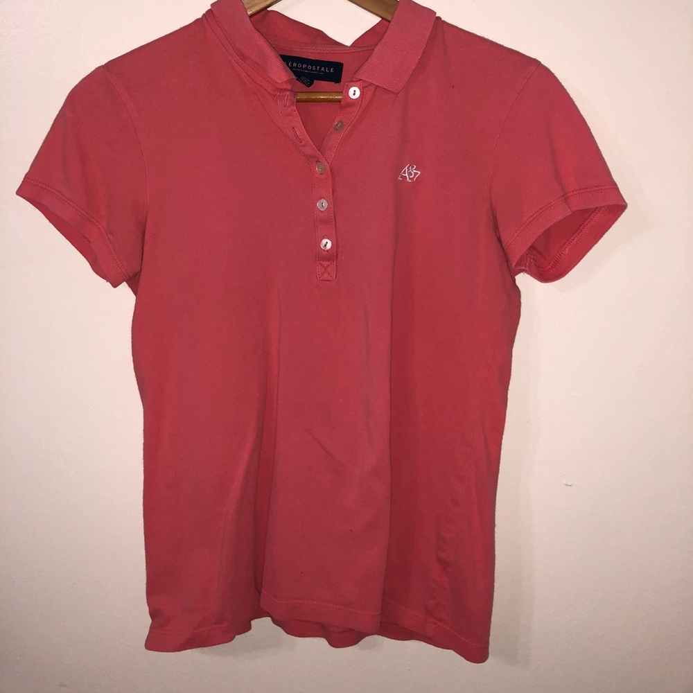 salmon collared shirt